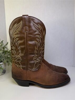 Laredo Women’s 11” Kadi R Toe Style #5742 Brown Leather Western Boots Size 9M